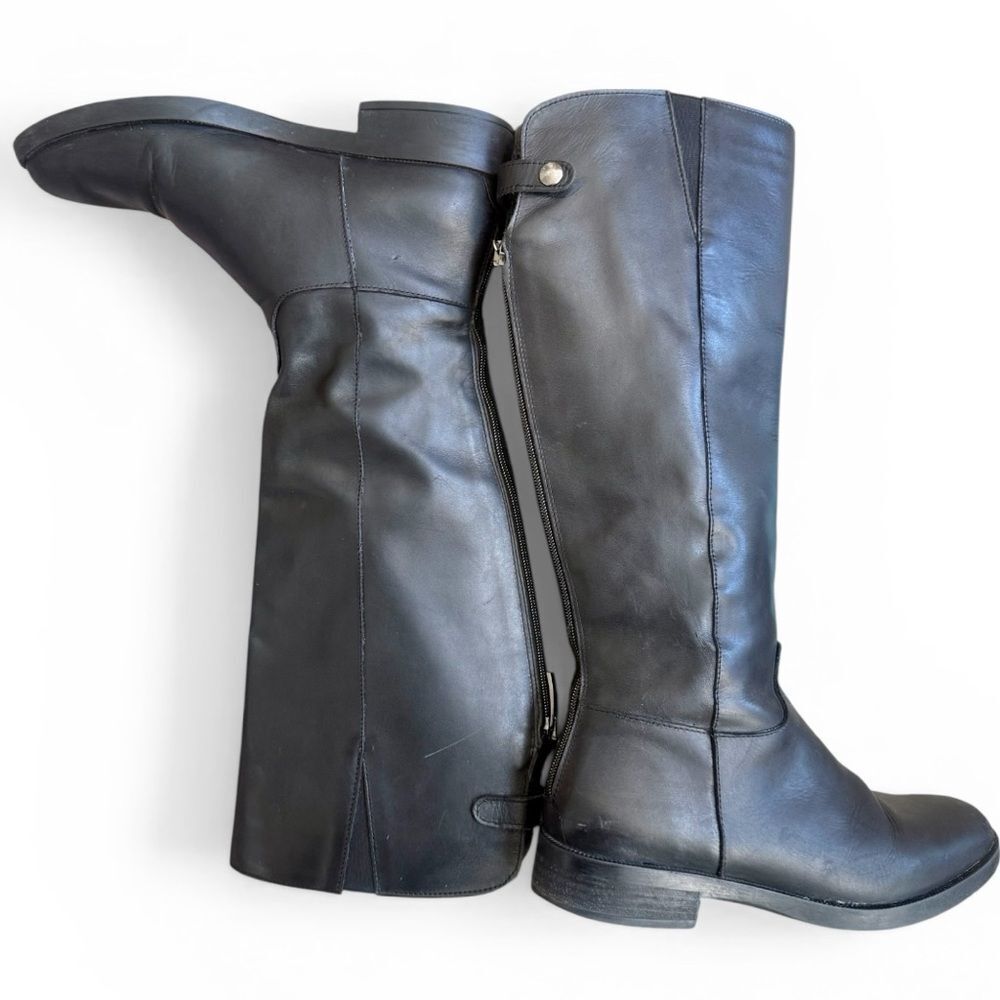 Emanuele Crasto Tall Black Leather Riding Boots Made in Italy EU 39 US 8 - Picture 4 of 10